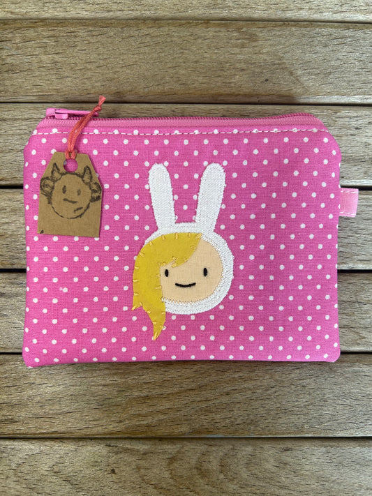 Hand made adventure time fionna the human pouch/coin purse