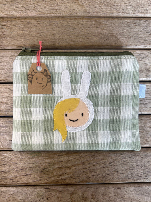 Hand made adventure time fionna the human pouch/coin purse