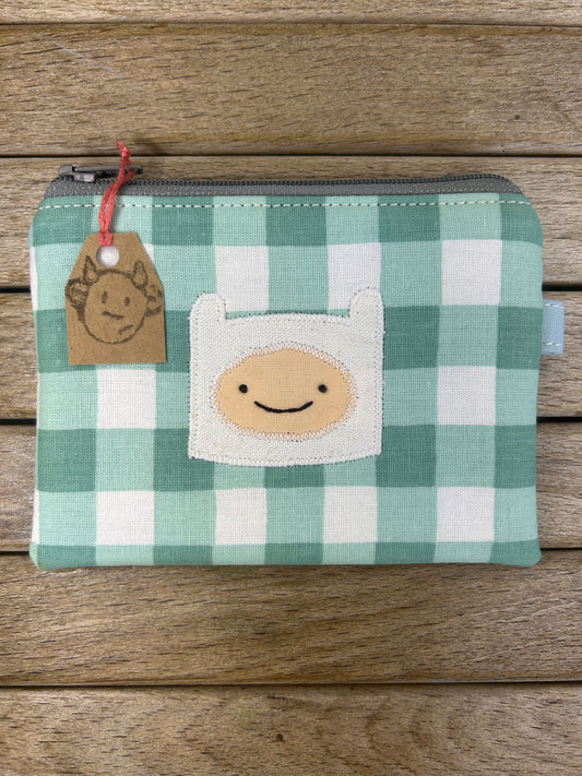 Hand made adventure time finn the human pouch/coin purse