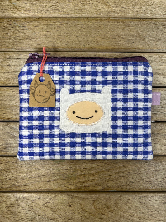 Hand made adventure time finn the human pouch/coin purse