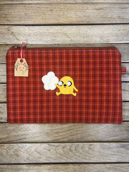 Hand made adventure time Jake the dog with popcorn pouch/pencil case