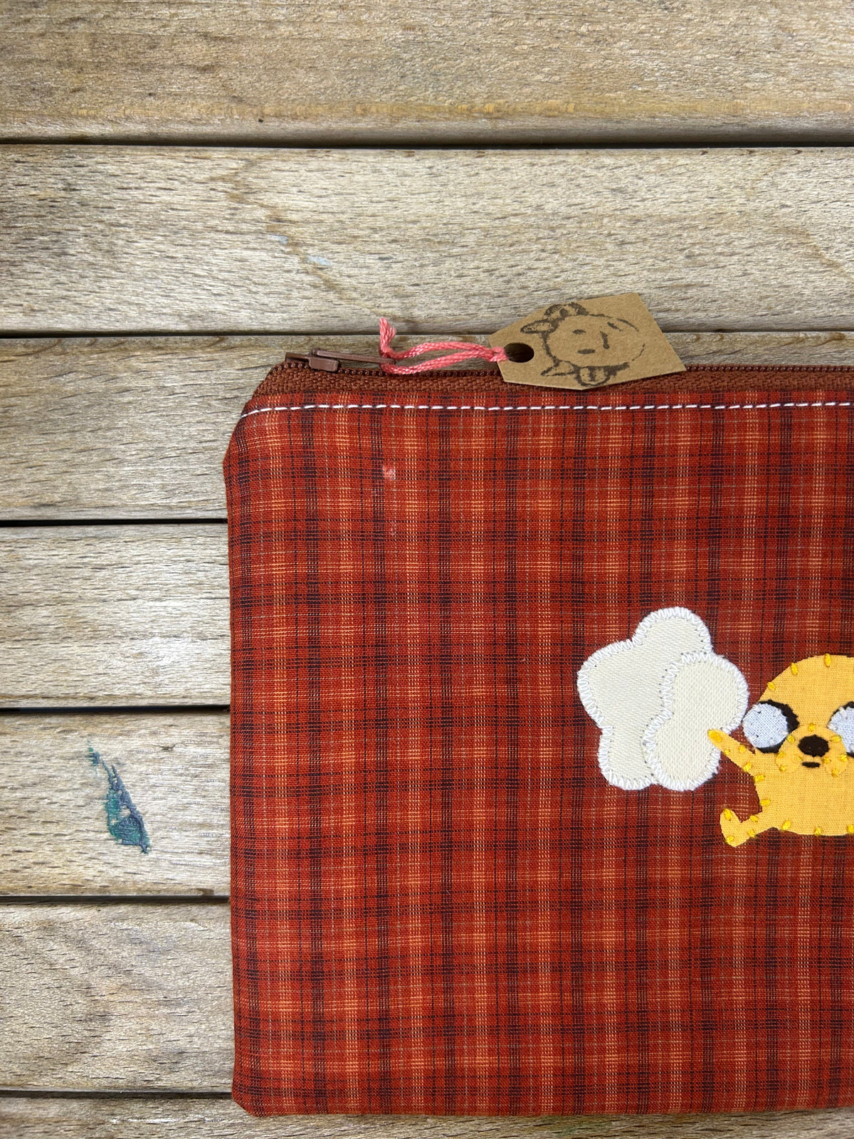 Hand made adventure time Jake the dog with popcorn pouch/pencil case